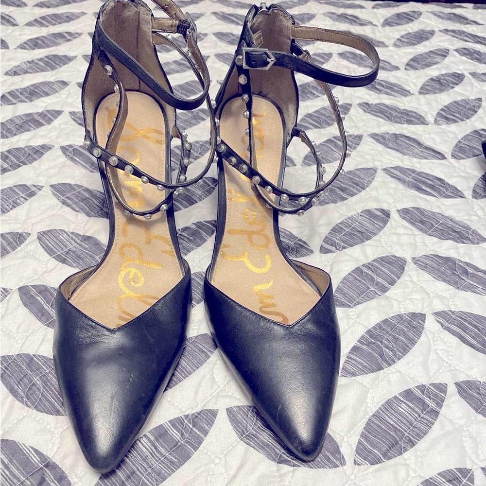 Sam Edelman Black Pumps Pointed Toe Studded 8.5